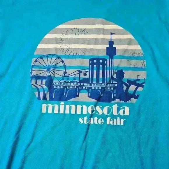 Womens Teal Blue Minnesota State Fair Tshirt Size Medium - Picture 2 of 4